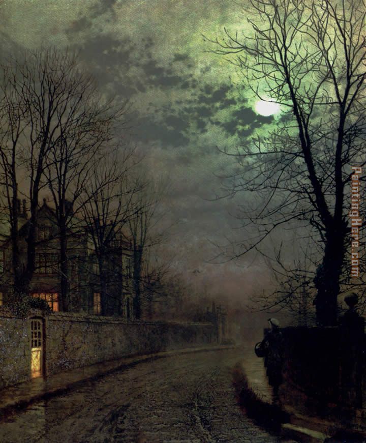 A Lane In Headingley Leeds painting - John Atkinson Grimshaw A Lane In Headingley Leeds art painting